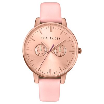 Women's rose gold pink strap watch te10030747